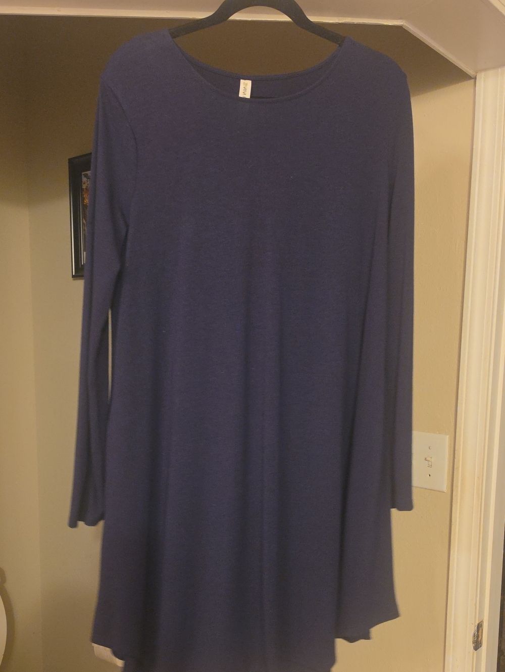 Zenana Outfitters Long Sleeve Navy Swing Tunic Dress